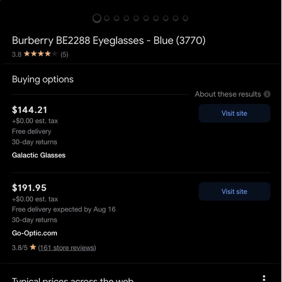 Burberry Eyeglasses Hope you can see better at the number and standard measure - Picture 10 of 12